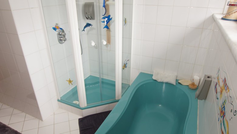 Badezimmer in der Ferienwohnung Steiner, © Gertrude Steiner Badezimmer in der Ferienwohnung Steiner, © Gertrude Steiner