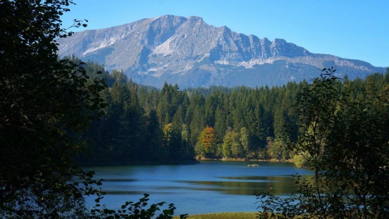 Erlaufstausee mit Blick auf den Ötscher, © Fred Lindmoser Erlaufstausee mit Blick auf den Ötscher, © Fred Lindmoser