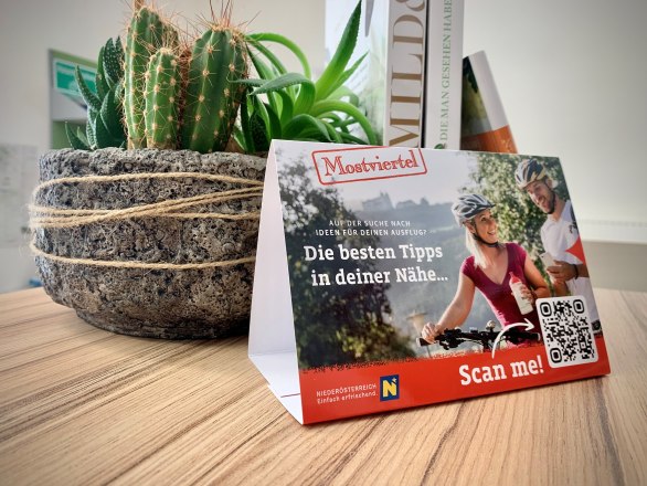 Tischaufsteller Rad, © Mostviertel Tourismus Tischaufsteller Rad, © Mostviertel Tourismus