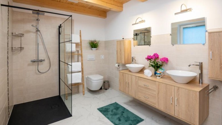 Badezimmer, © Chalets Lunz am See Badezimmer, © Chalets Lunz am See