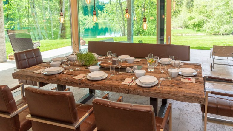 Essbereich mit Seeblick, © Ferienhaus am See Essbereich mit Seeblick, © Ferienhaus am See