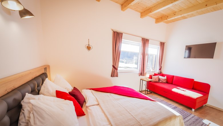 Red vacation apartment - Bedroom 2, © Ludwig Fahrnberger Red vacation apartment - Bedroom 2, © Ludwig Fahrnberger