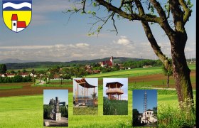 Kapelln, © z.V.g. Marktgemeinde Kapelln Landschaft mit Kirche und Baum im Vordergrund, mehrere kleine Bilder von Sehenswürdigkeiten eingeblendet.