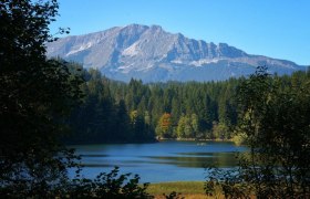 Erlauf reservoir with a view of the &Ouml;tscher, &copy; Fred Lindmoser