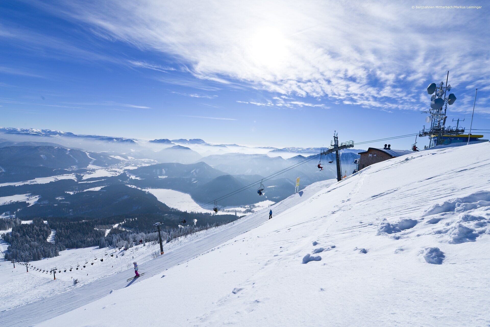Skifahren auf der Gemeindealpe Mitterbach im Mariazellerland.
