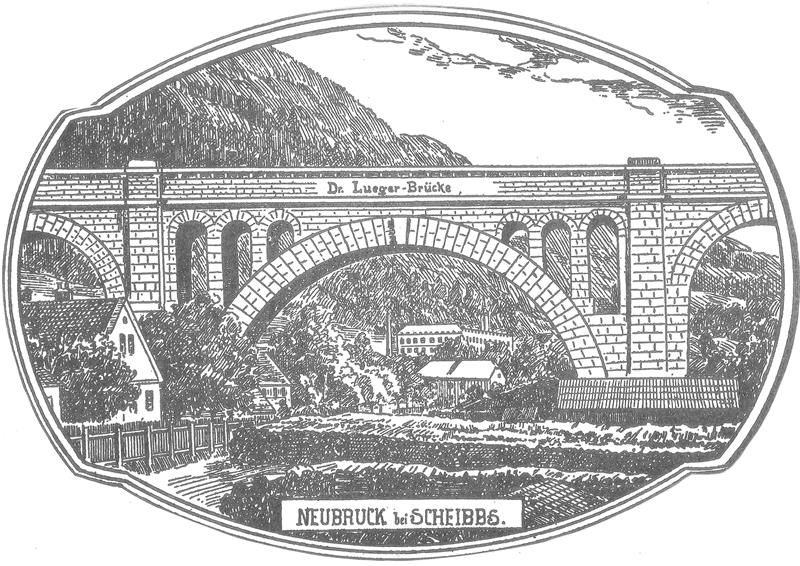 Illustration der Dr. Lueger-Brücke in Neubruck bei Scheibbs.