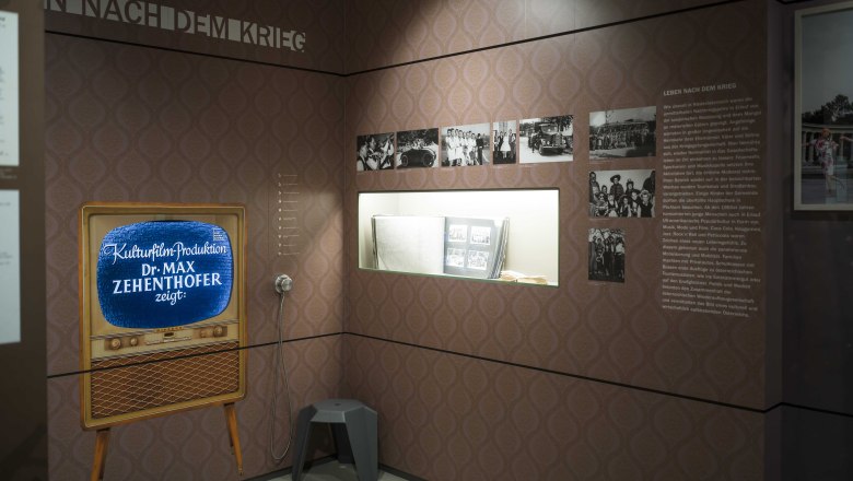 Interior view of the Erlauf Peace Museum with exhibition on life after the war.