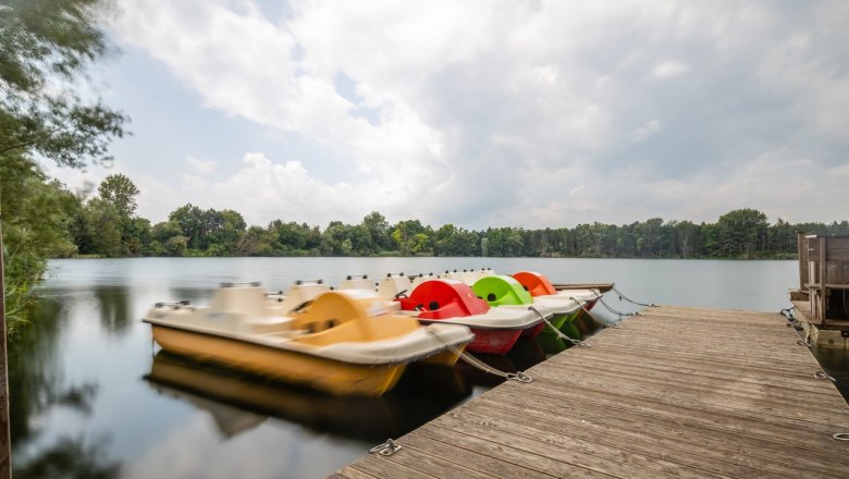 Pedal boats at the jetty, &copy; Andreas Schweighofer