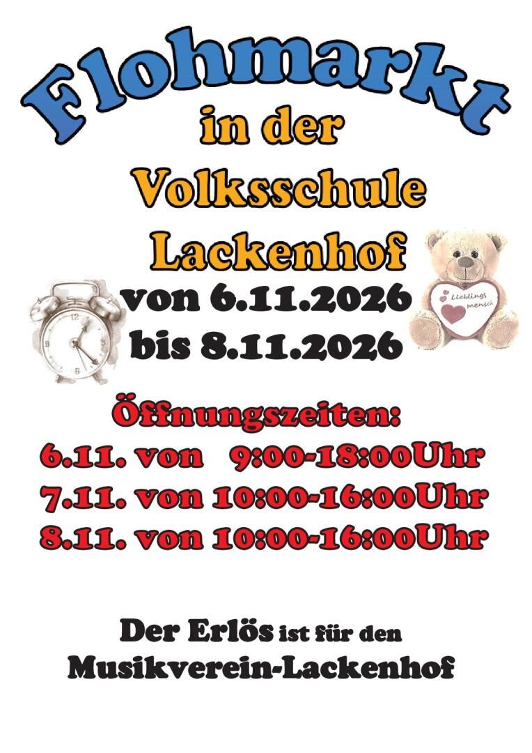 Flohmarkt von 06. - 08. November 2026 in Lackenhof.