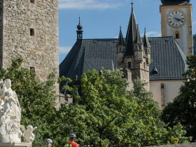 Die sanften H&uuml;gel des Mostviertels laden zu einer erfrischenden Radtour ein. Umgeben von &uuml;ppigem Gr&uuml;n und historischen Geb&auml;uden, genie&szlig;en Radfahrer die malerische Aussicht und die frische Bergluft. Ein perfekter Ort, um die Sch&ouml;nheit der Natur und die Ruhe der Umgebung zu erleben.