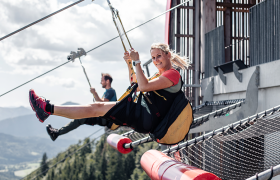 Zipline-Flug in Annaberg, © Jolly Schwarz