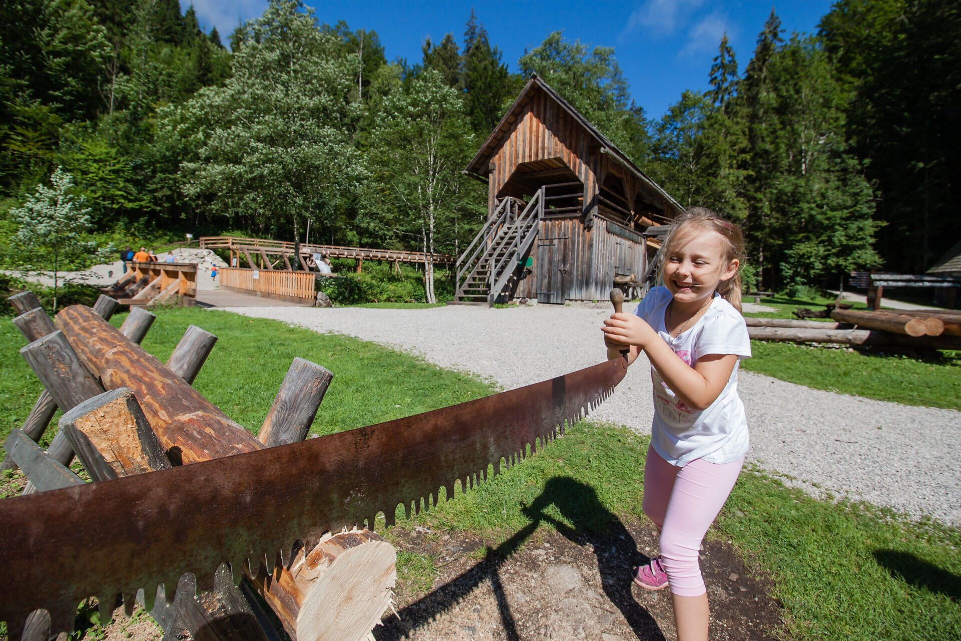 Ein strahlender Sommertag im Mendlingtal lädt Familien ein, die Natur zu erkunden. Die frische Luft und das sanfte Plätschern des Wassers schaffen eine harmonische Atmosphäre, während Kinder voller Freude die Umgebung entdecken. Hier wird Wandern zum unvergesslichen Erlebnis inmitten einer malerischen Landschaft.